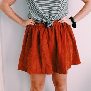 Burt Orange Corduroy Skirt